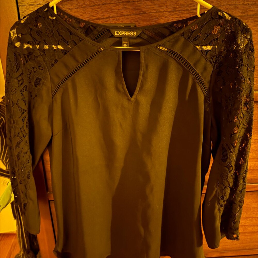 Express Black Blouse Size XS